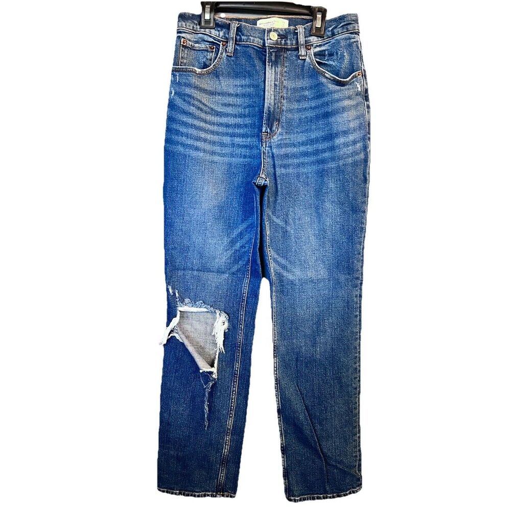 Abercrombie & Fitch The Ankle Straight Ultra High Rise Blue‎ Jeans Women's 28/6L
